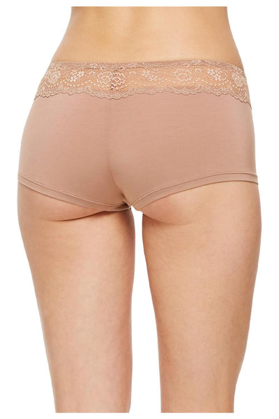 BodyBliss Breeze Collection Boyshort, Nutmeg (9407)
