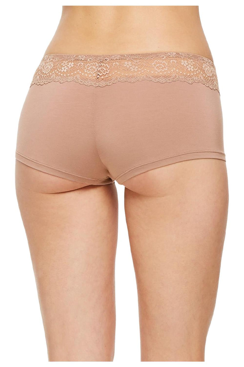 BodyBliss Breeze Collection Boyshort, Nutmeg (9407)