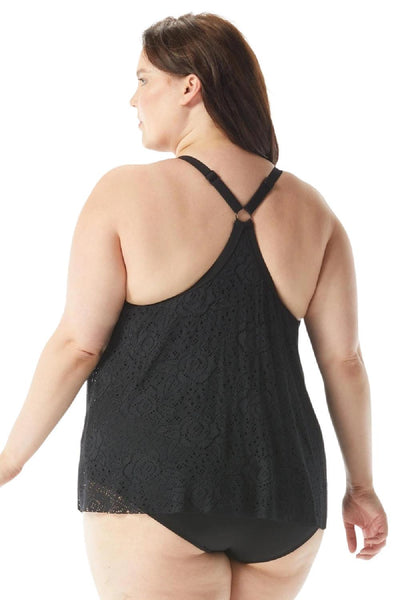 Beach House Women Kerry Underwired Plus Tankini, Black (HW65355)