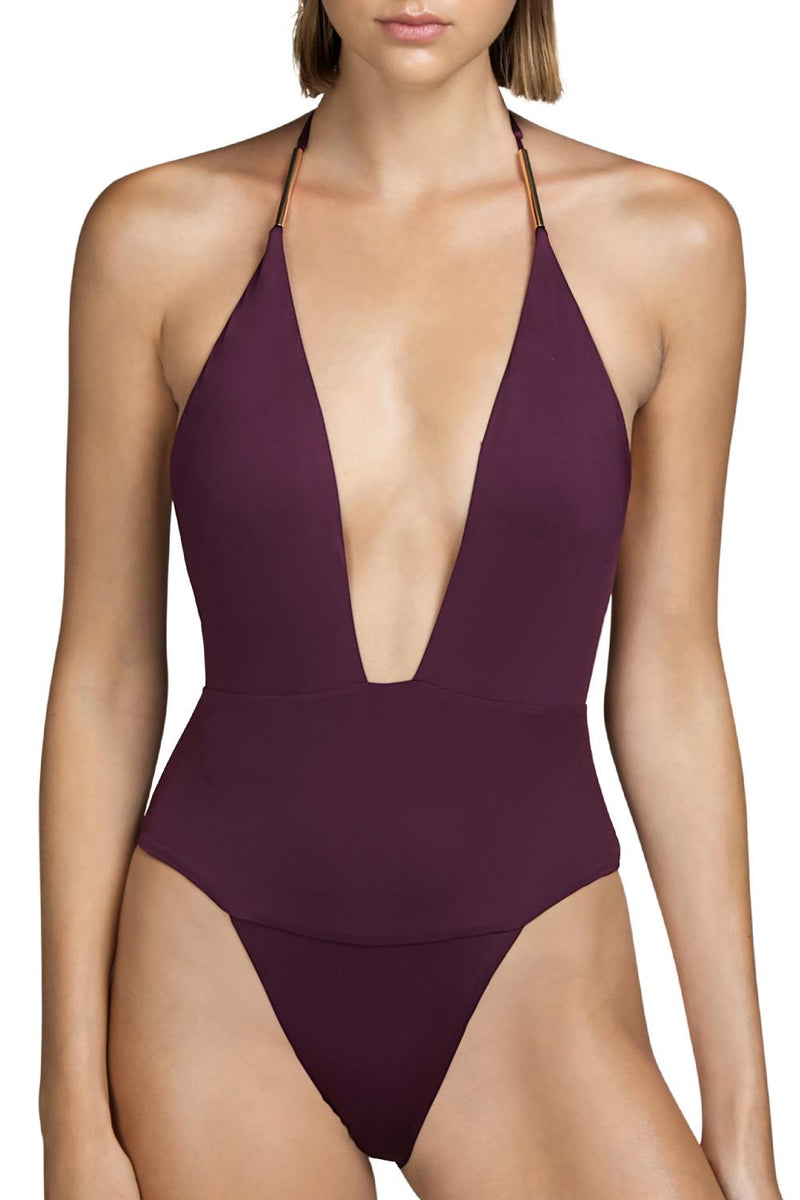Andres Sarda DE GOUGES One Piece Swimsuit, Wine (3410637)