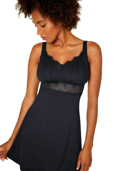Cosabella Allure Sleep Curvy Chemise, Black (ALLSW2722)