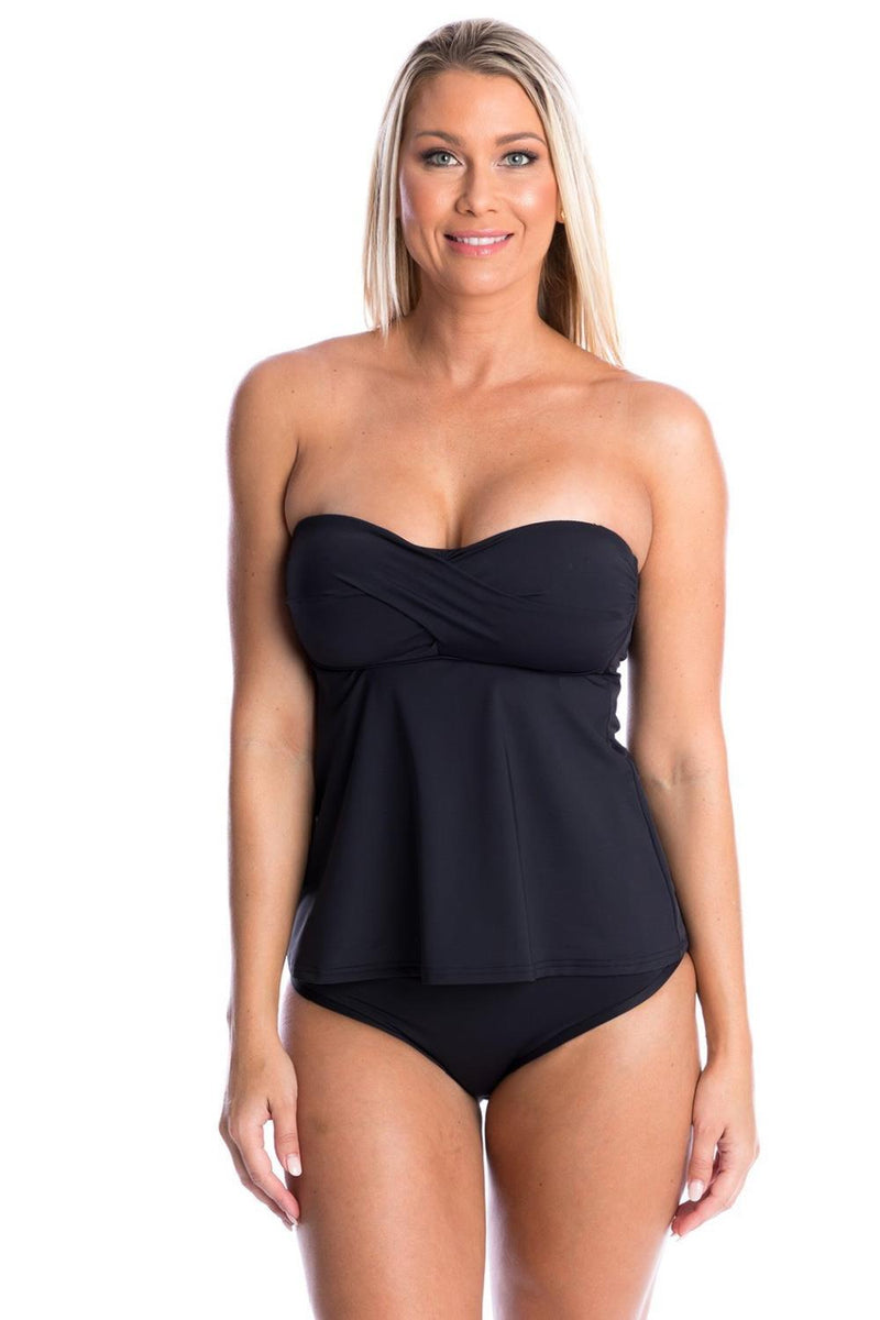 TOGS Essentials Ombre 2pc Tankini, Black 20CS114