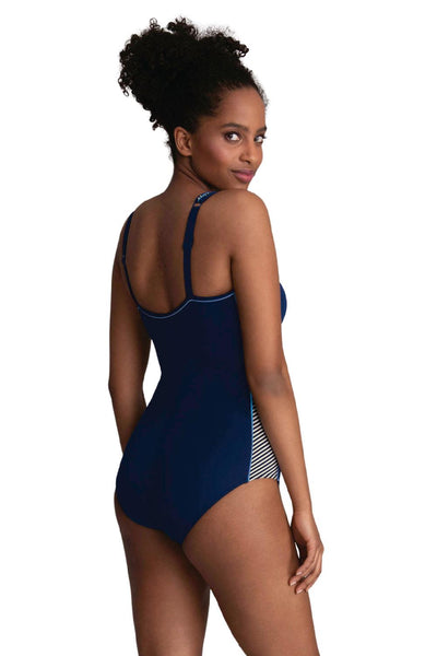 Anita KRABI Mastectomy Swimsuit, Navy Blue/White (M26236)