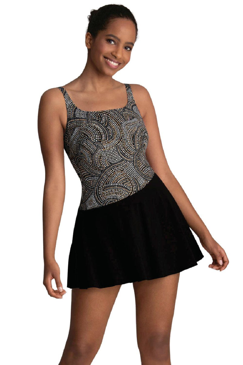 Anita KISTA Mastectomy Swimming Dress, Black Gold (M26466)