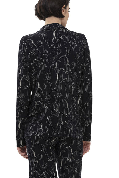 Mey Lovestory Mayline PJ Shirt, Black Print 16225