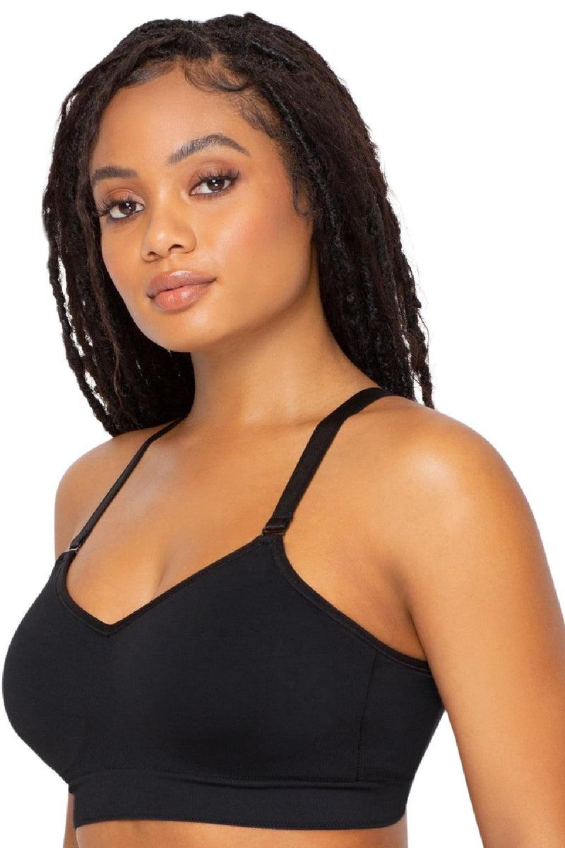 Curvy Couture Smooth Seamless Comfort Wireless Bra, Black Hue (1331)