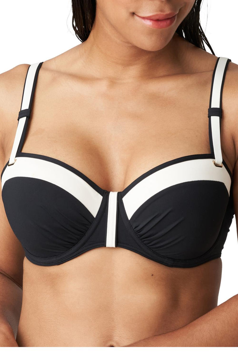 PrimaDonna Swim Istres Balcony Bikini Top, Black (4008516)