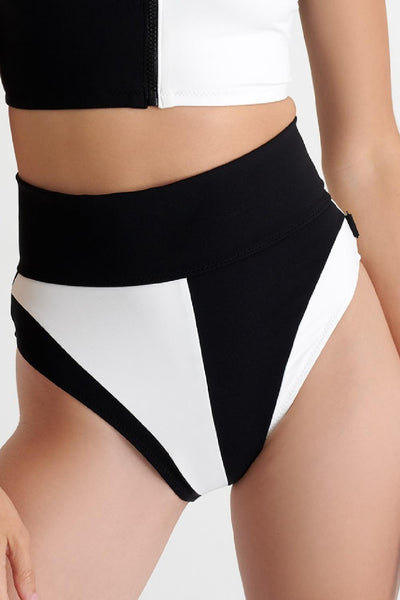Shan Veronica High Waist Bikini Bottom, Caviar & Cream 42285-38