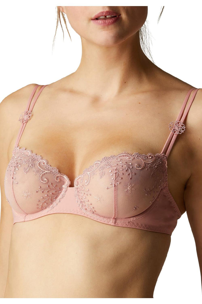 Simone Perele DÉLICE Sheer Demi Bra,Peachy Pink