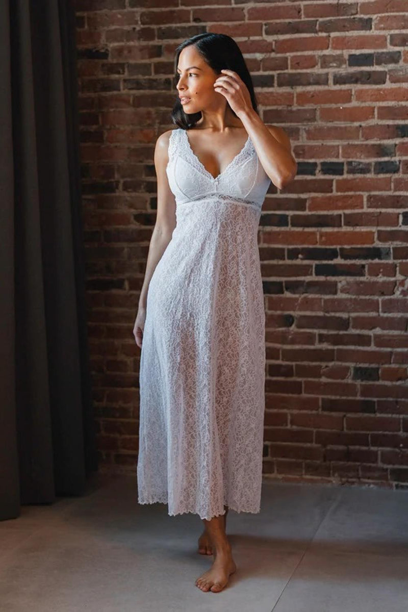 Arianne Natasha Maxi Chemise, White (8640)