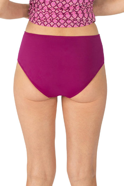 Amoena Boho Vibes High-Waist Swim Brief, Berry Sorbet (71562)
