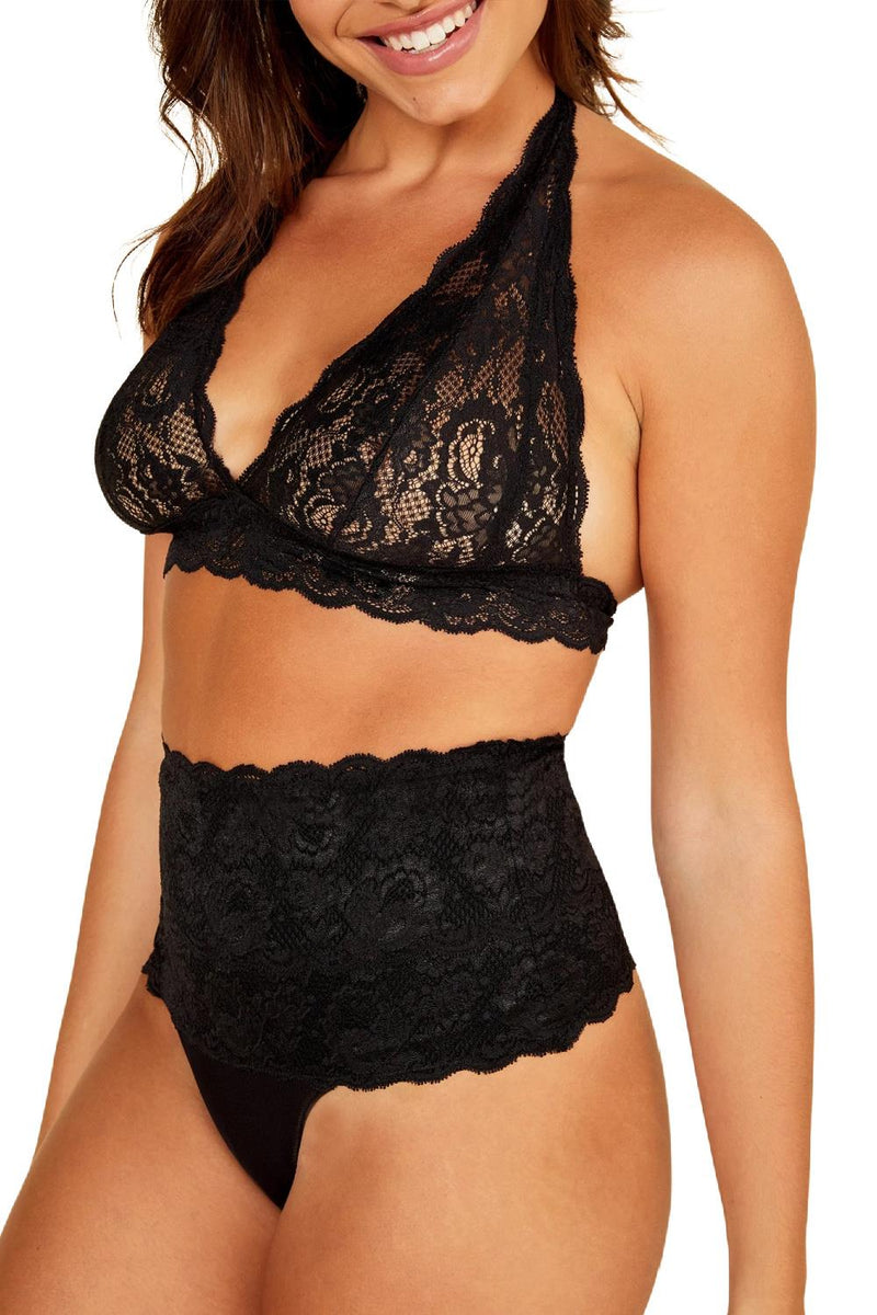 Cosabella Never Say Never High Waisted Thong Shapewear, Black (NEVES03)