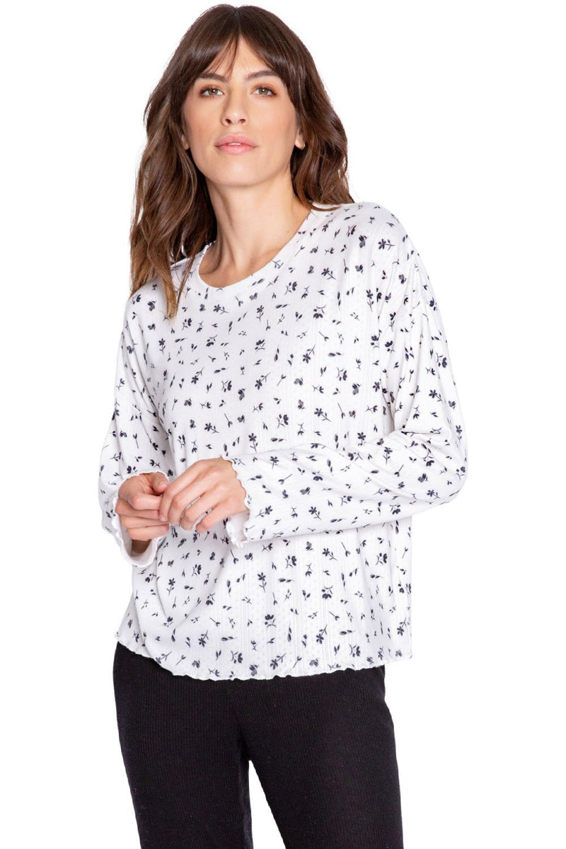 Around The Edges L/S Top REAELS-IVORY