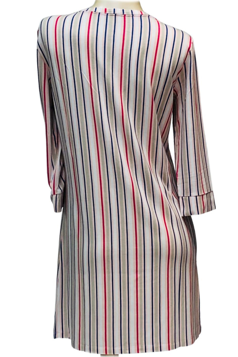 Cool Girl Dusk to Dawn 3/4 Sleeves Sleepshirt, Candy Stripes (C518202)