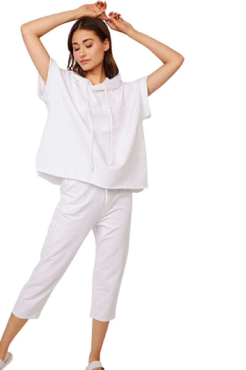 Pistache Terry Cotton Capri R0236 White