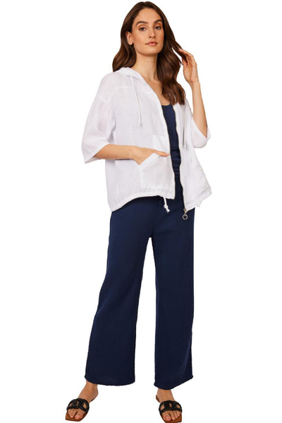 Pistache Waffled Cotton Pant, Dark Denim (D22503)