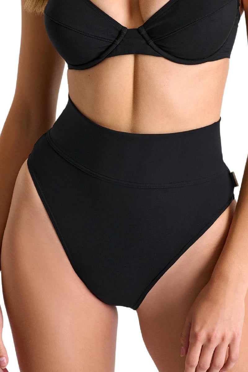 Shan Intemporel High Waist Bikini Bottom, Caviar (42390-37)
