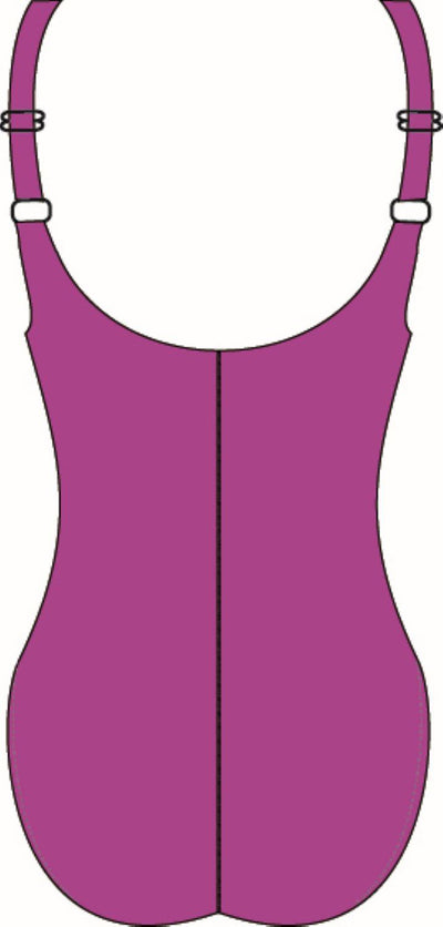 Finz Chlorine Resistant Twist Front Swimsuit, Purple FZW9401