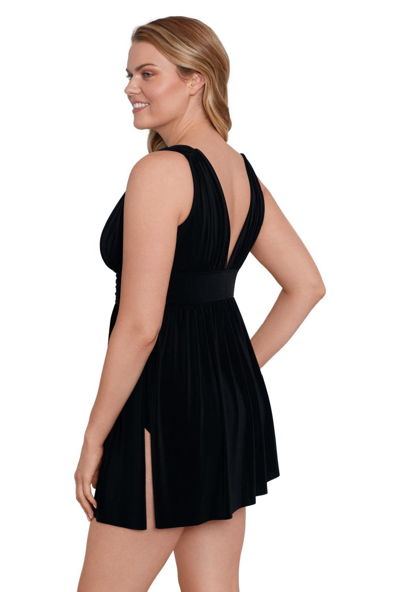 Longitude Flyaway Long Torso Swimdress Night Gala Goddess L231225 Black