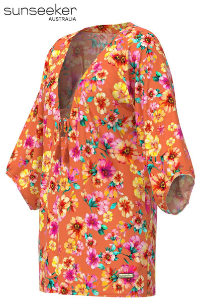 Sunseeker Vibrant Vacation Kaftan, Spicy Orange (3230024)
