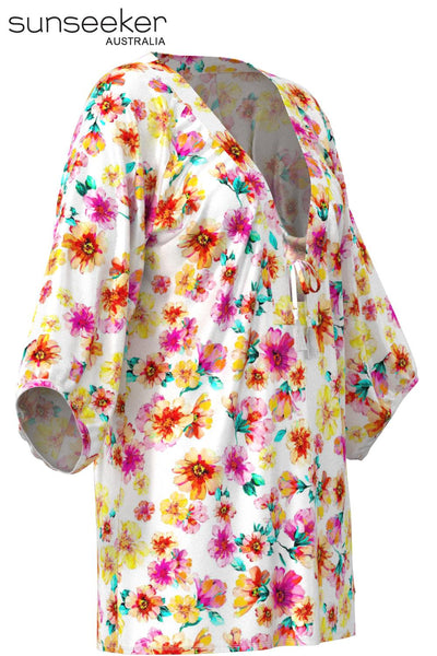 Sunseeker Vibrant Vacation Kaftan, White (3230024)
