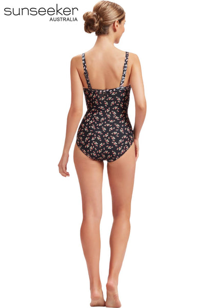 Sunseeker Sweet Paisley Underwire Plus Cup Swimsuit, Black (1230032)