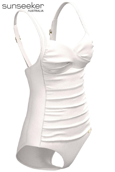 Sunseeker Core Solid Plus Cup Twist Front Swimsuit, Off White (1230087)