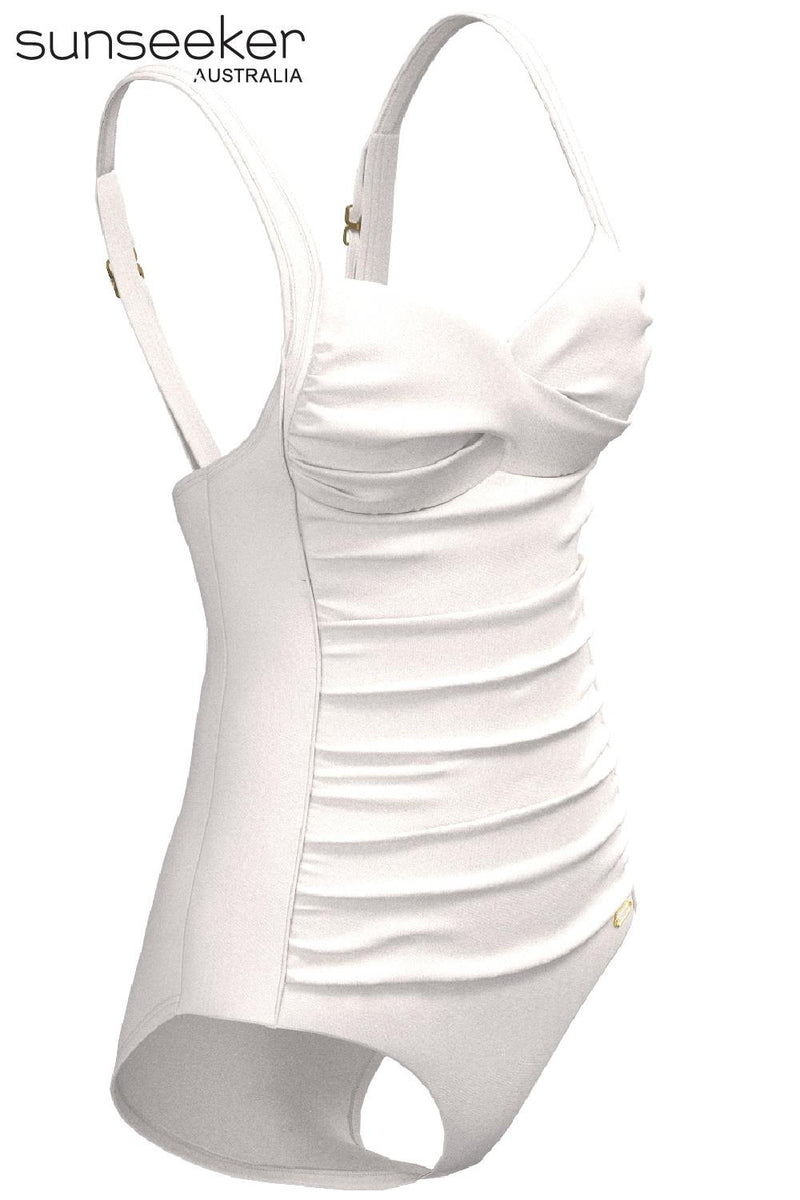 Sunseeker Core Solid Plus Cup Twist Front Swimsuit, Off White (1230087)