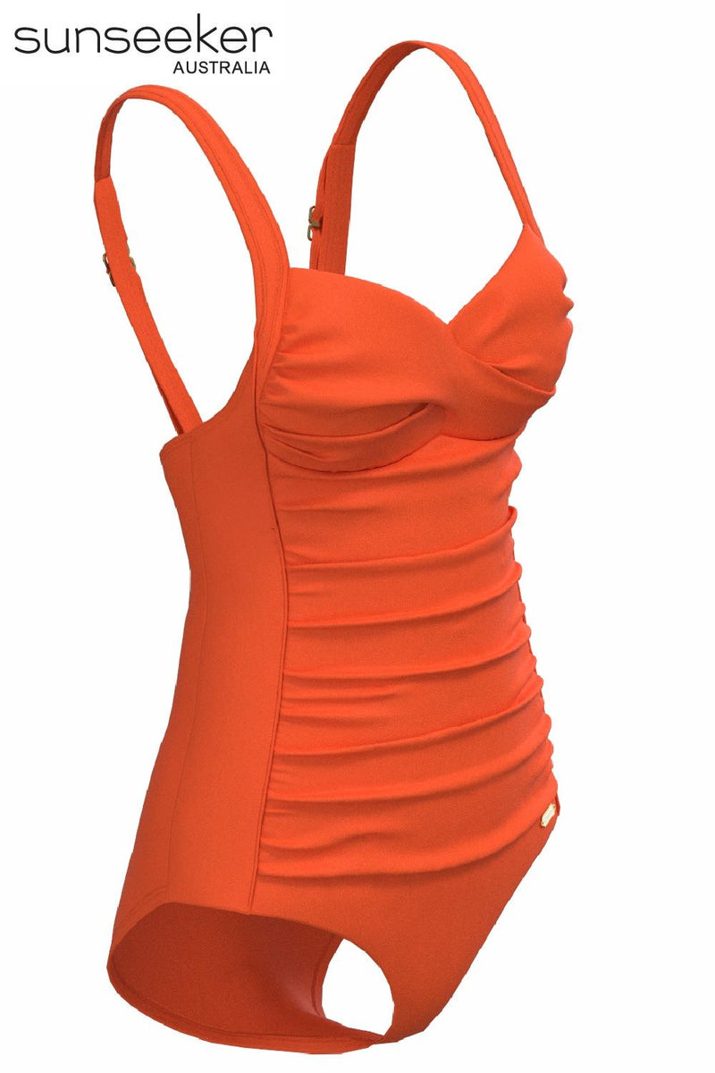 Sunseeker Core Solid Plus Cup Twist Front Swimsuit 1230087 Fiesta