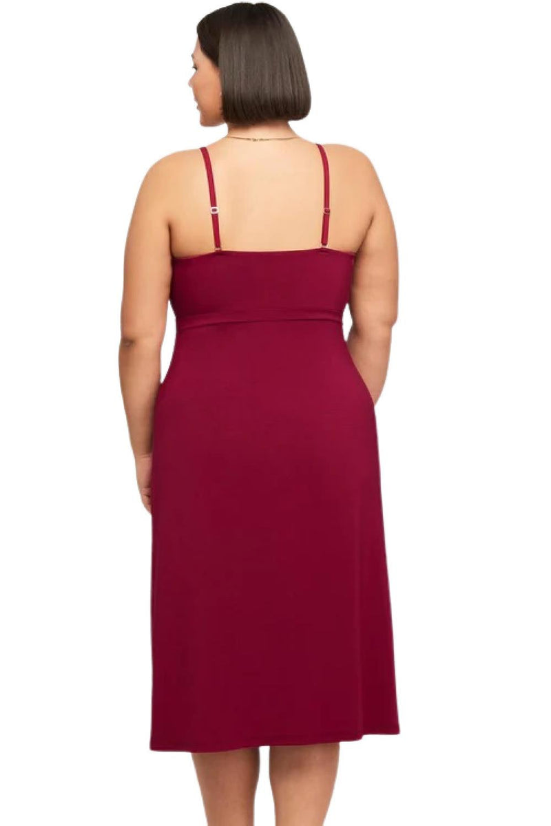 Montelle Bust Support Midi Chemise, Sangria (9398)