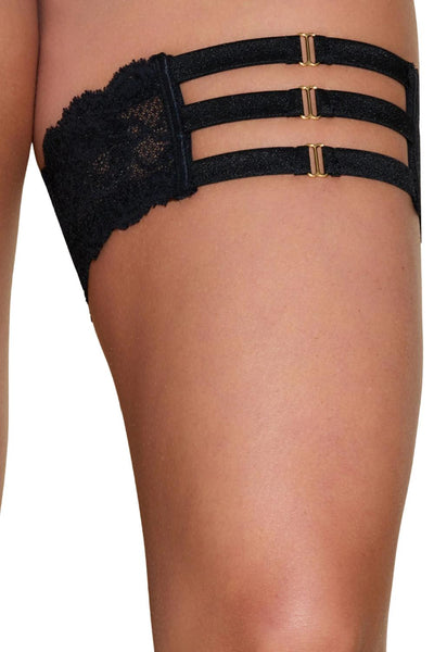 Never Say Never Tie Me Down Garter, Black (NEVER9925)