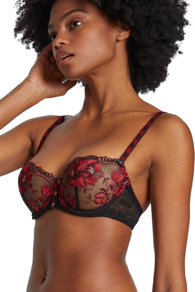 Aubade MÉLODIE D’ÉTÉ Half cup bra, Black Cherry (ICF14)