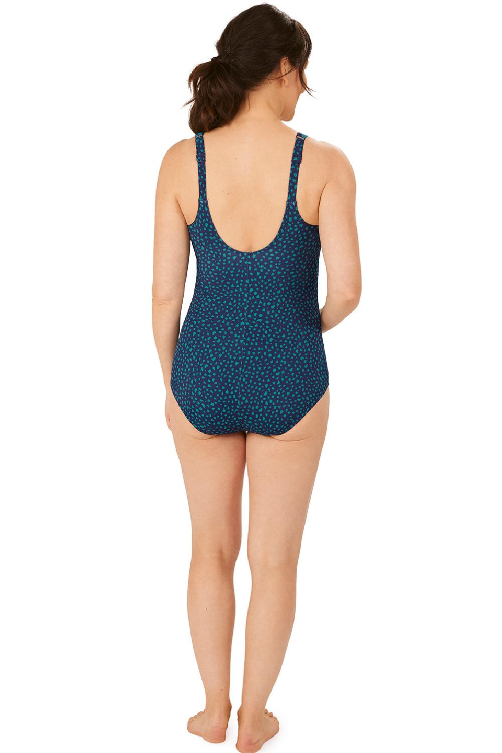 Amoena Manila Mastectomy Swimsuit, Dark Blue/Teal