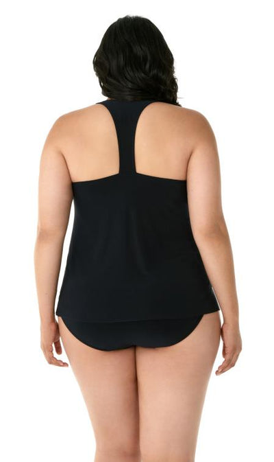 Magicsuit Women's Plus Solid Taylor Tankini Top 6006052W Black