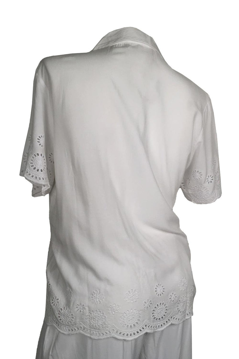 Cyberjammies Ella Embroidered Pyjama Top 4139 White