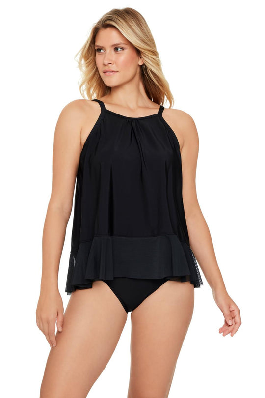 Penbrooke Bring Sexy Black Plus Tankini Top, Black (5532119XM)