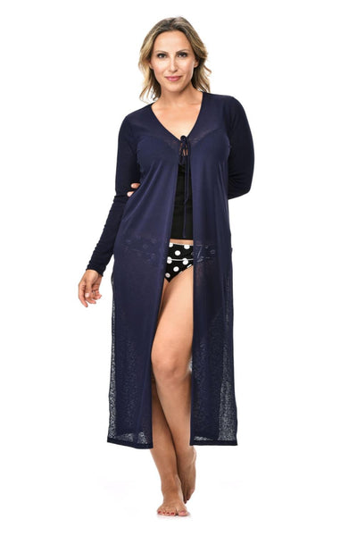 Rapz Long Tie Front Tunic 4784 Navy