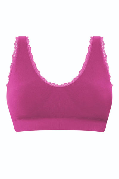 Amoena Kitty Seamless Prosthetic Cotton Bra, Magenta (44674)