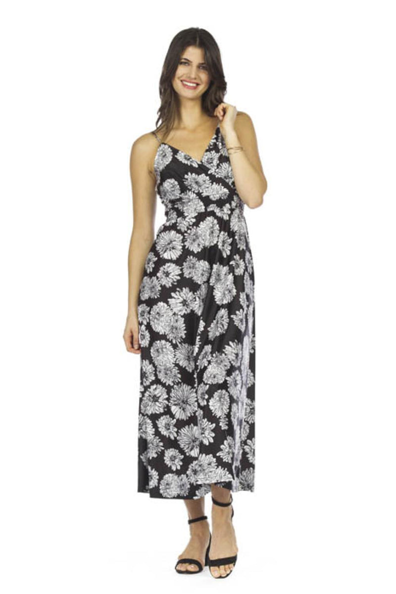 Papillon Maxi Dress Black & White Floral PD-05560