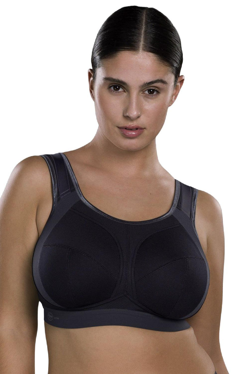 Anita Extreme Control Plus - Big Cup Sports Bra, Black / Anthracite (5567)