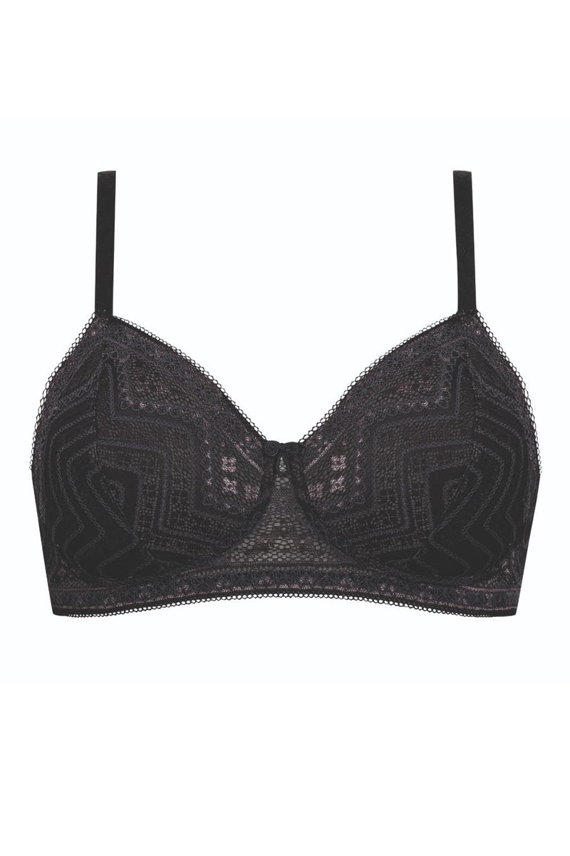 Amoena Carrie Wireless Mastectomy Bra, Black/Grey (44688)