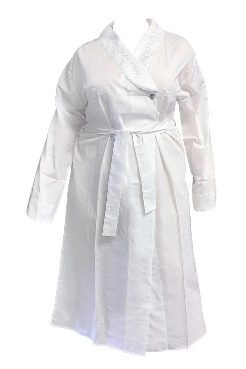 Victoriana Anna Cotton Robe, White (076B)