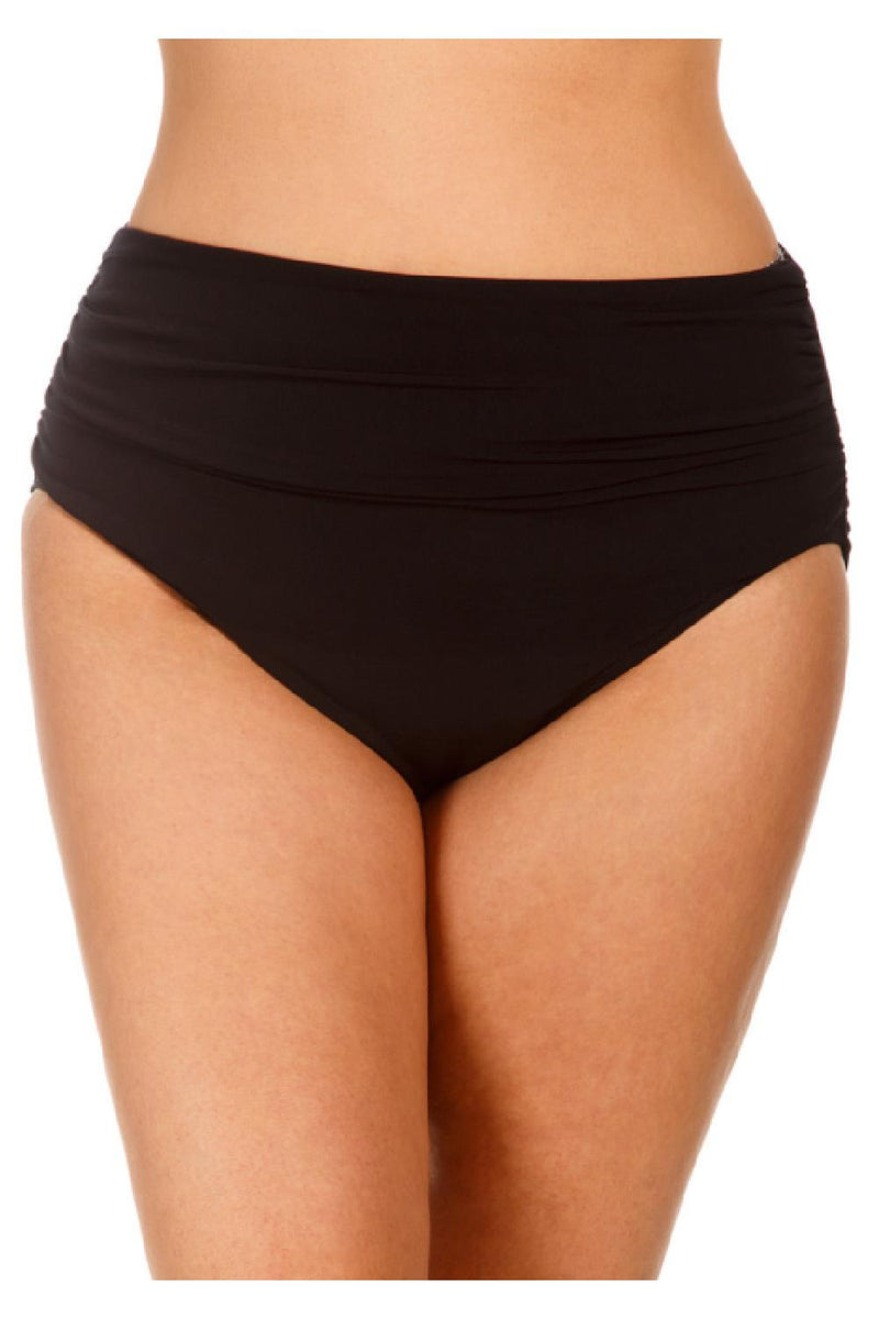 Magicsuit Solids Plus Shirred Jersey Swim Bottom 6006059W Black