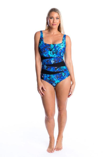 MIRACLESUIT NEW DIRECTIONS MUSE UNDERWIRE ONE PIECE SWIM SUIT BLUE