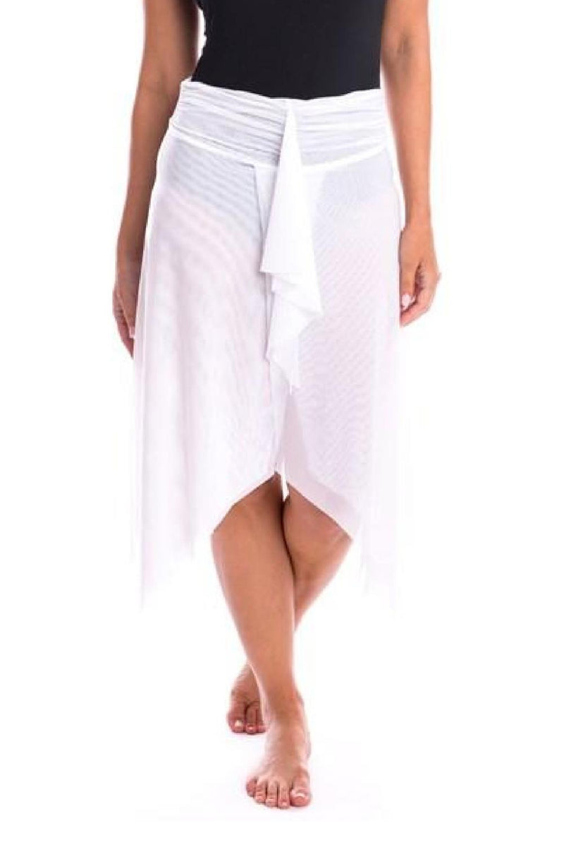 White Mesh Frill Skirt Cover Up 20AS735
