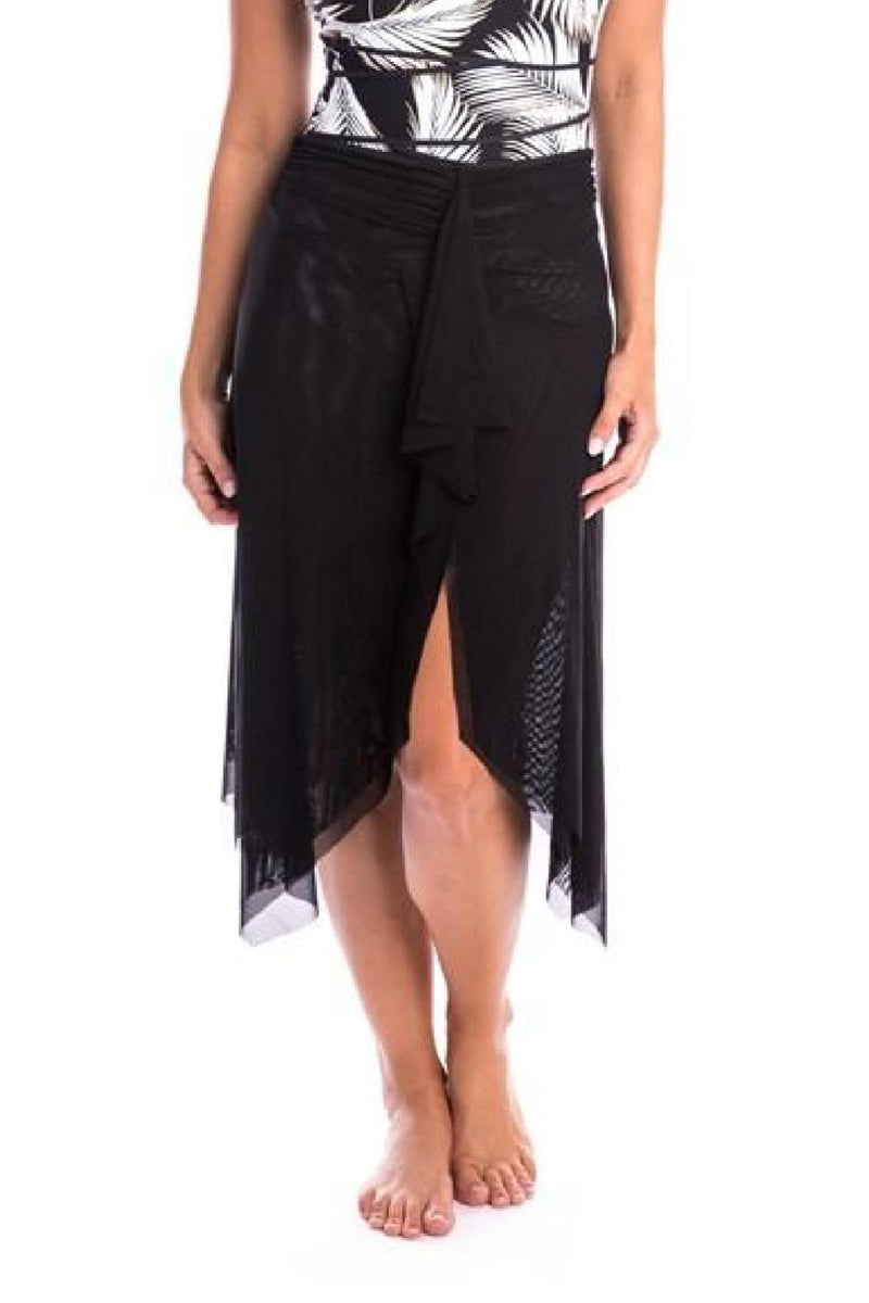 Black Mesh Frill Skirt Cover Up 20AS135