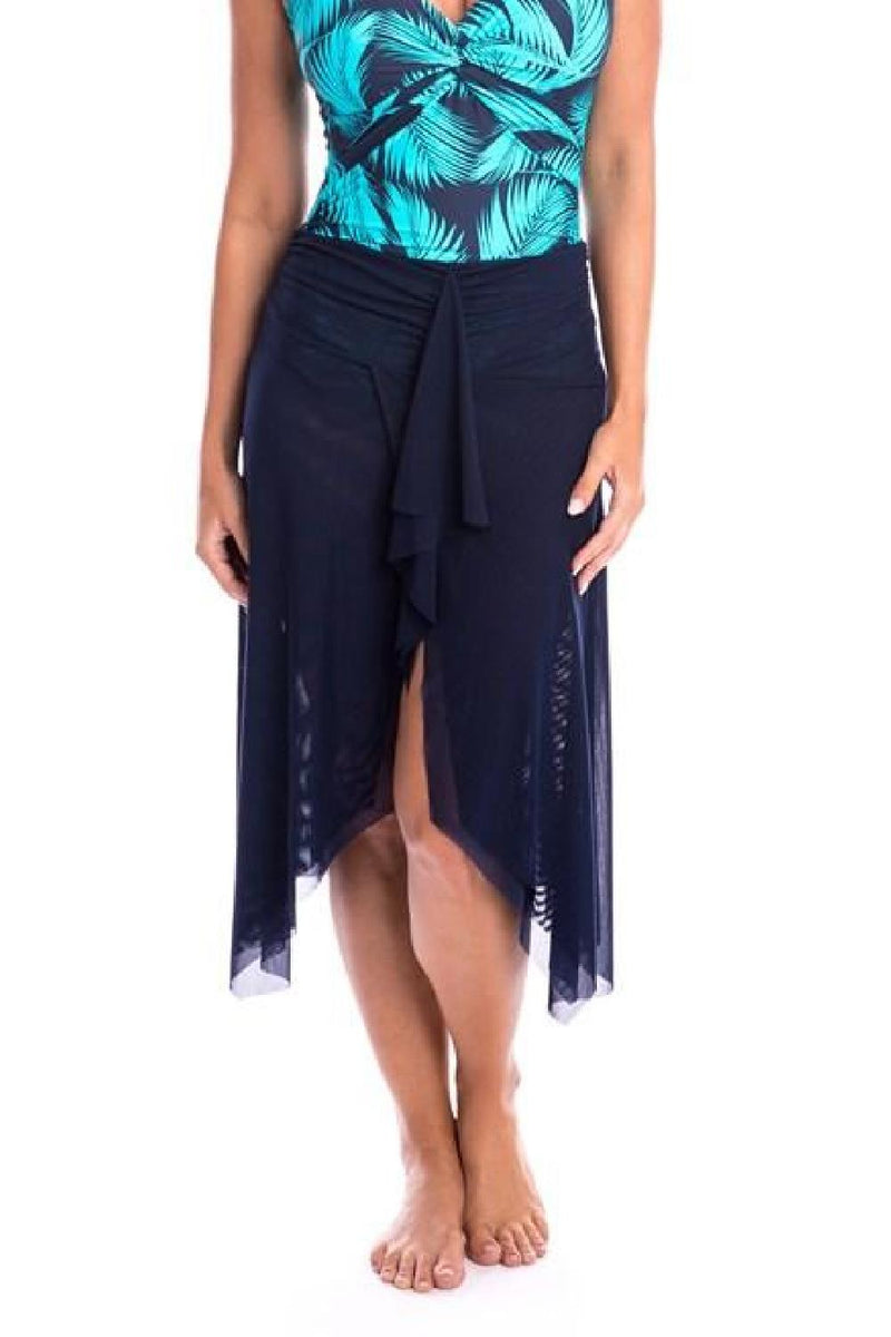 Navy Mesh Frill Skirt Cover Up 20AS234