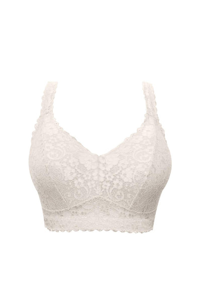 Parfait Adriana Wire Free Lace Bralette, Pearl White (P5482)