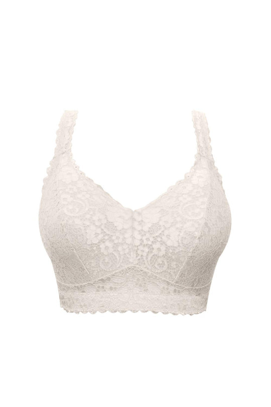 Parfait Adriana Wire Free Lace Bralette, Pearl White (P5482)