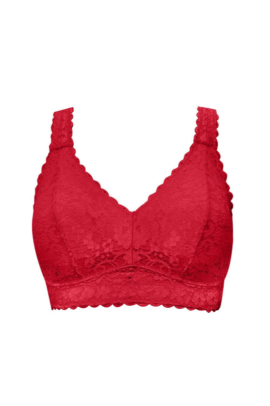 Parfait Adriana Wire Free Lace Bralette, Racing Red (P5482)